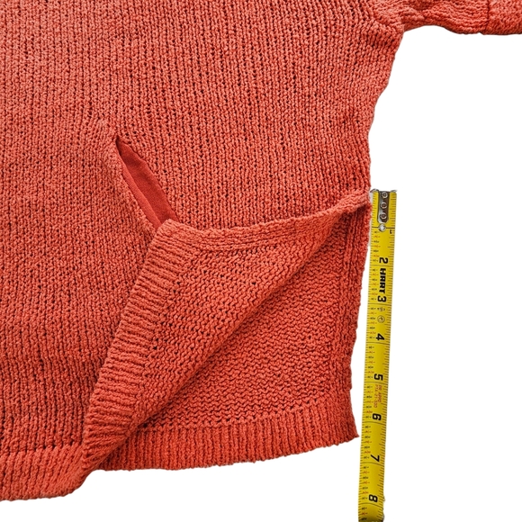 FREE PEOPLE "You Found Me " Orange Oversized Open Weave Dolman Sleeve Top XS - Picture 12 of 12